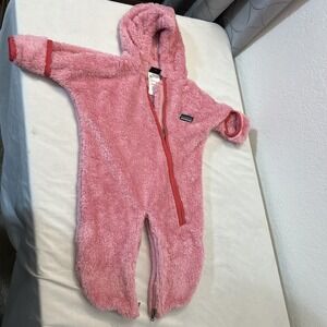 PATAGONIA Infant Baby Synchilla Fleece‎ Hi Plush BUNTING Suit Size 3 Months Pink